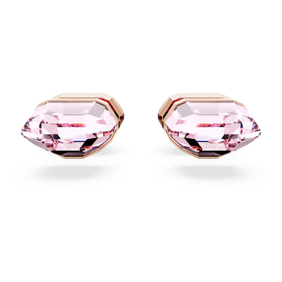 Lucent ต่างหูเม็ดเดี่ยว, ชมพู, เคลือบโทนสีโรสโกลด์ - Swarovski, 5626603