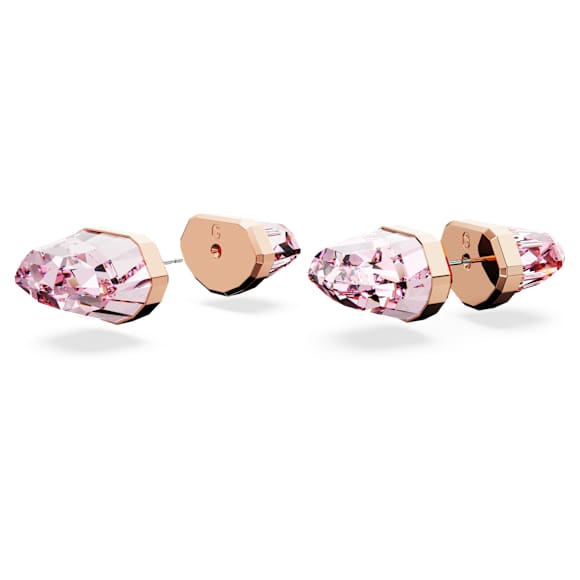 Lucent ต่างหูเม็ดเดี่ยว, ชมพู, เคลือบโทนสีโรสโกลด์ - Swarovski, 5626603