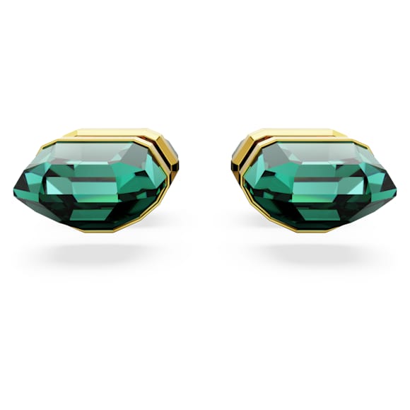 Lucent stud earrings, Green, Gold-tone plated - Swarovski, 5626604