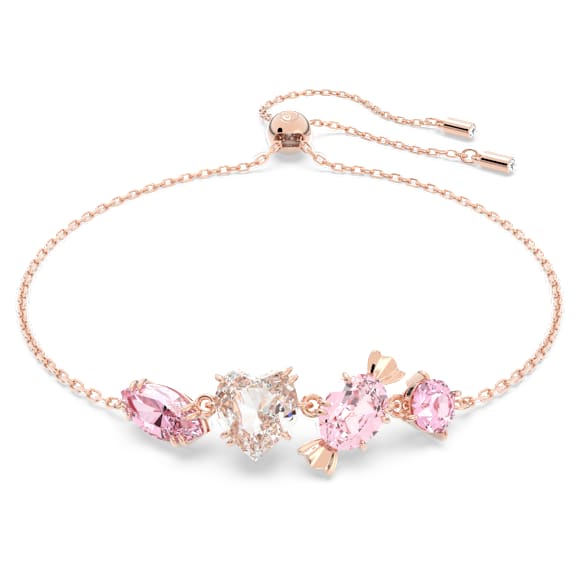 Gema 520 手鏈, 糖果, 粉紅色, 鍍玫瑰金色調 - Swarovski, 5626656