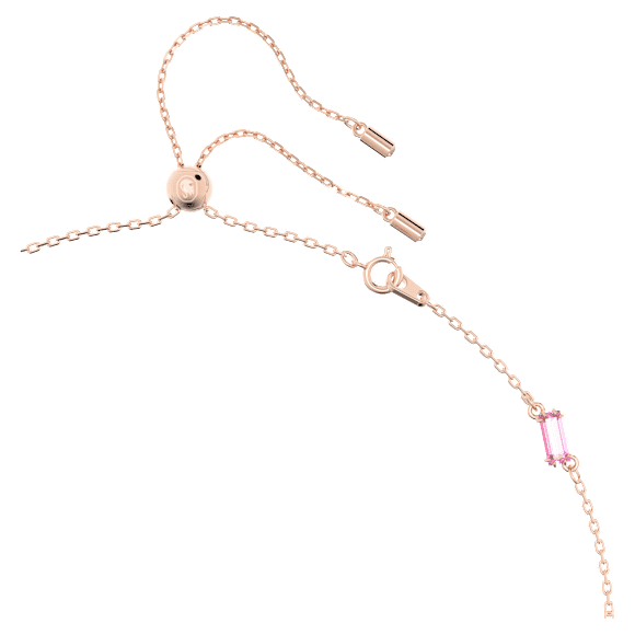 Gema 520 Y 字形鏈墜, 心心糖果, 粉紅色, 鍍玫瑰金色調 - Swarovski, 5626658