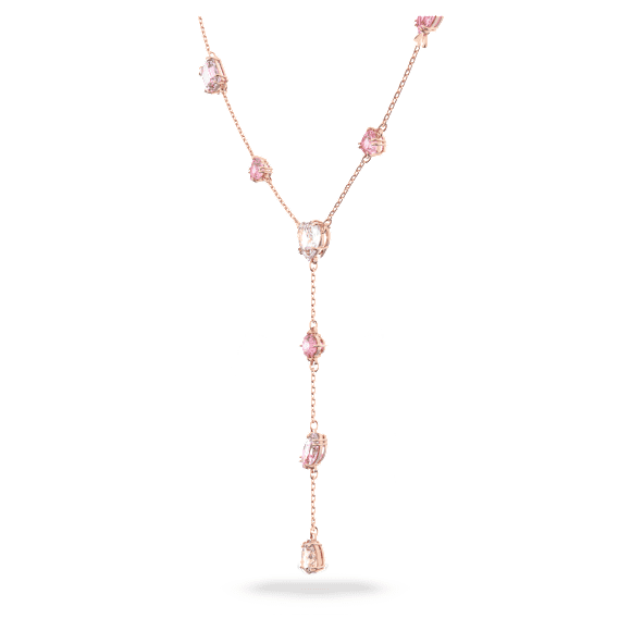Gema 520 Y 字形鏈墜, 心心糖果, 粉紅色, 鍍玫瑰金色調 - Swarovski, 5626658
