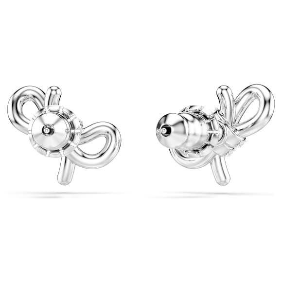 Lifelong Bow 耳钉, 蝴蝶结, 白色, 镀铑 - Swarovski, 5627345