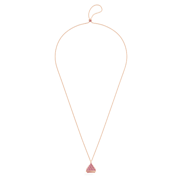 Pendant watch, Triangle cut, Pink, Rose gold-tone finish - Swarovski, 5628296