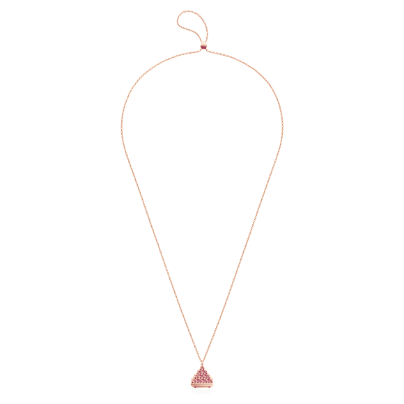 Ρολόϊ μενταγιόν, Κοπή Triangle, Ροζ, Φινίρισμα σε χρυσό σαμπανί τόνο - Swarovski, 5628296