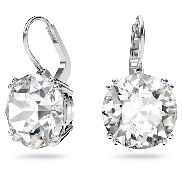 Millenia Drop-Ohrhänger, Rundschliff, Weiß, Rhodiniert - Swarovski, 5628351
