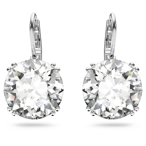 Millenia Drop-Ohrhänger, Rundschliff, Weiß, Rhodiniert - Swarovski, 5628351