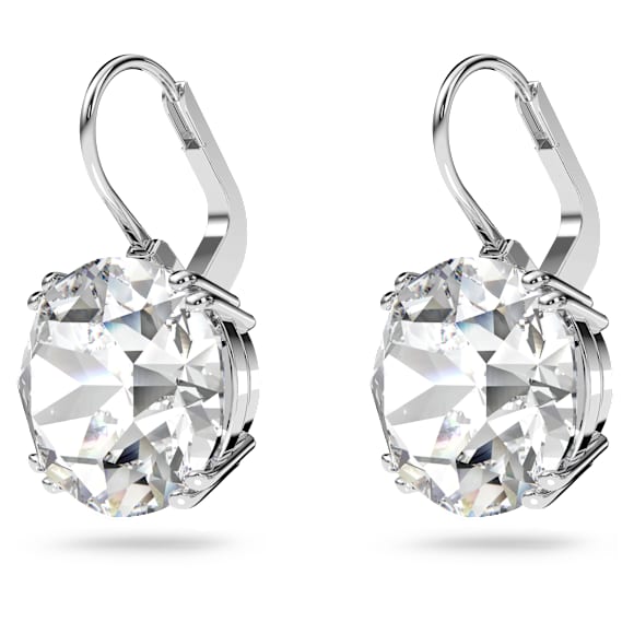 Millenia Drop-Ohrhänger, Rundschliff, Weiß, Rhodiniert - Swarovski, 5628351