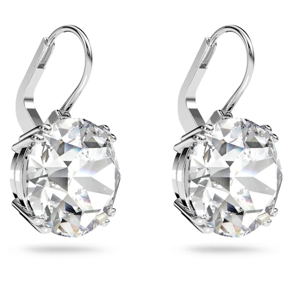 Millenia Drop-Ohrhänger, Rundschliff, Weiß, Rhodiniert - Swarovski, 5628351