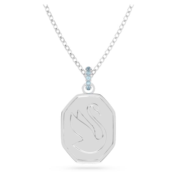 Přívěsek Signum, Labuť, Dlouhý, Modrá, Pokoveno rhodiem - Swarovski, 5628546