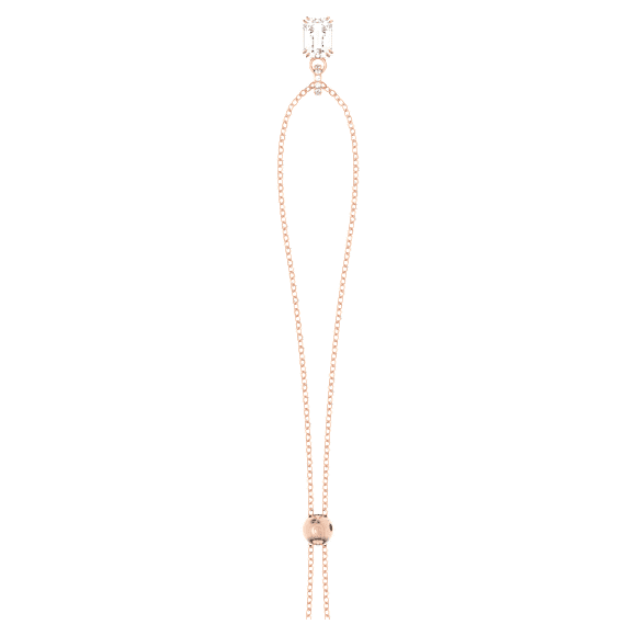 Signum 链坠, 天鹅, 长款, 白色, 镀玫瑰金色调 - Swarovski, 5628549