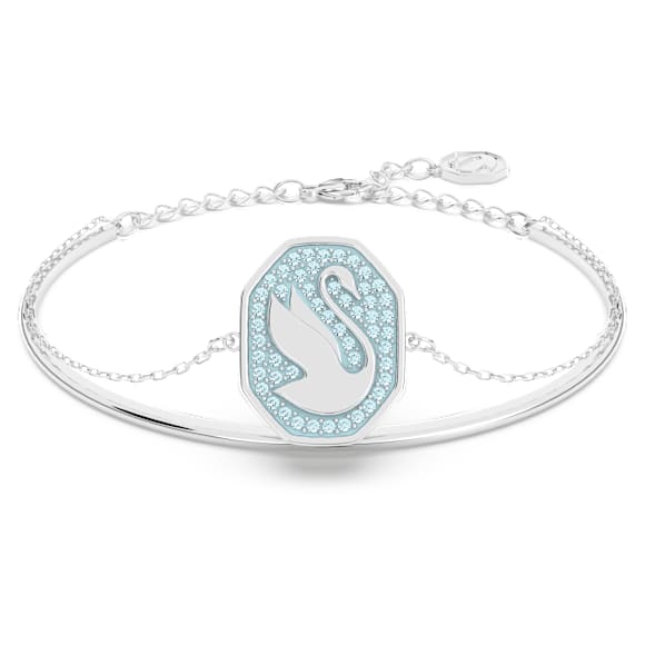 Bracelet-jonc Signum, Cygne, Bleu, Métal rhodié - Swarovski, 5628552
