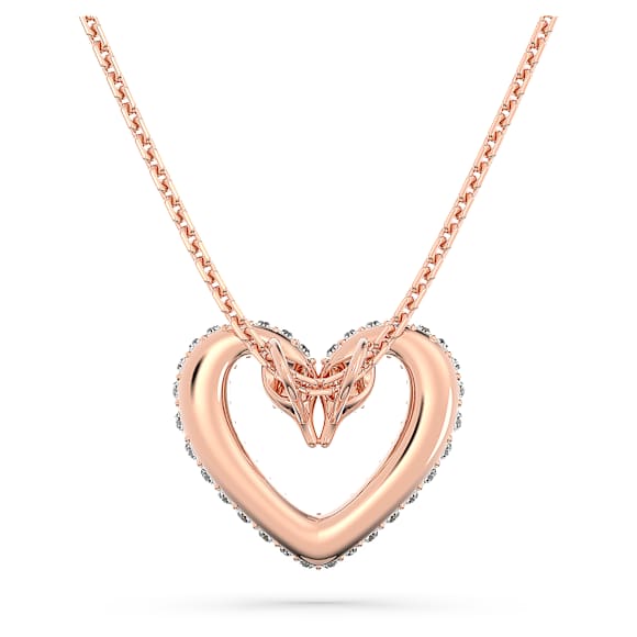 Una Hänge, Hjärta,  Medelstor, Vit, Roséguldfärgad plätering - Swarovski, 5628657