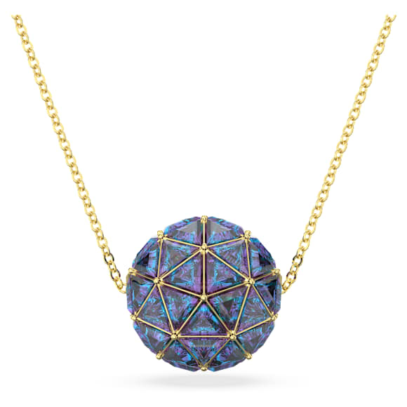 Curiosa 鏈墜, 三角形切割, 藍色, 鍍金色色調 - Swarovski, 5629228