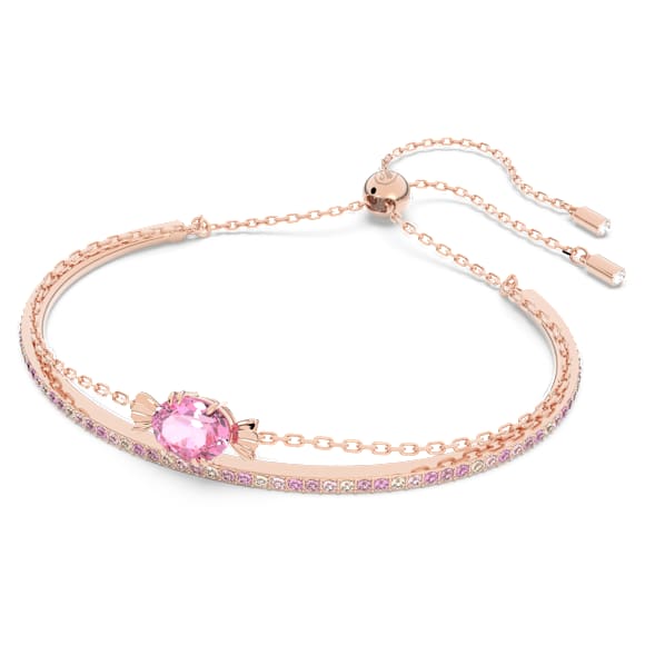 Gema 520 bangle, Candy, Pink, Rose gold-tone plated - Swarovski, 5630873