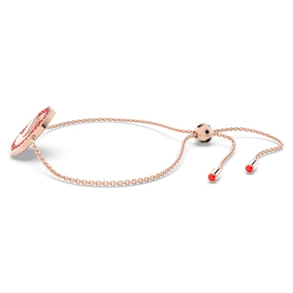 Swan 手链, 天鹅, 红色, 镀玫瑰金色调 - Swarovski, 5631674
