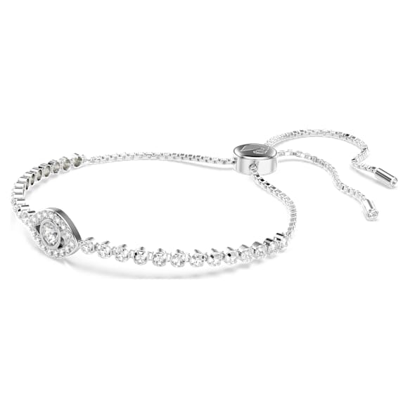 Matrix bracelet, Evil eye, White, Rhodium plated - Swarovski, 5632062