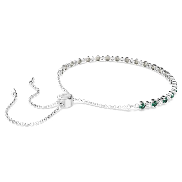 Matrix bracelet, Round cut, Green, Rhodium plated - Swarovski, 5632064