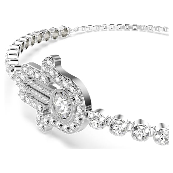 Subtle 手鏈, 手, 白色, 鍍白金色 - Swarovski, 5632065