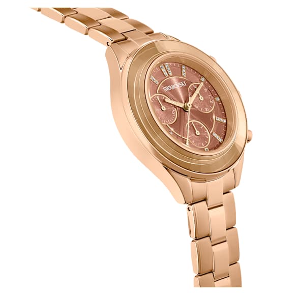 Octea Lux Sport watch, Swiss Made, Metal bracelet, Brown, Gold-tone finish - Swarovski, 5632472