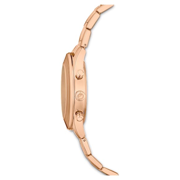 Octea Lux Sport watch, Swiss Made, Metal bracelet, Brown, Gold-tone finish - Swarovski, 5632472