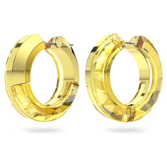Pendientes de aro Lucent, Arte, Forma redonda, Amarillos - Swarovski, 5633435
