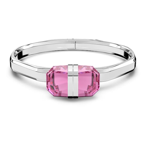 Lucent bangle, Magnetic closure, Pink, Stainless steel - Swarovski, 5633627