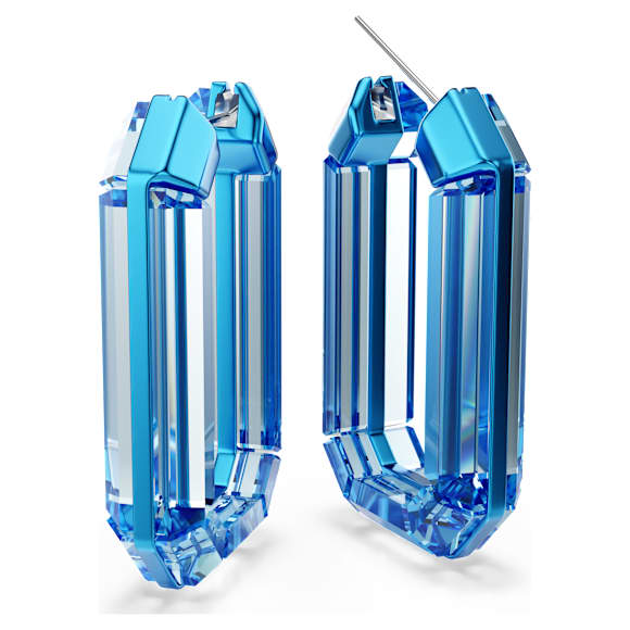 Lucent ต่างหูแบบห่วง, Statement ทรงแปดเหลี่ยม, น้ำเงิน - Swarovski, 5633950