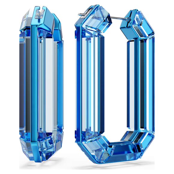 Lucent ต่างหูแบบห่วง, Statement ทรงแปดเหลี่ยม, น้ำเงิน - Swarovski, 5633950
