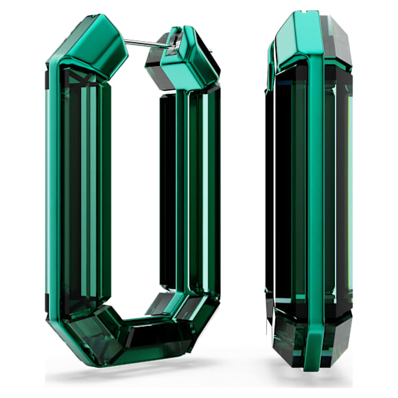 Lucent karika fülbevaló, Statement, Nyolcszög alakú, Zöld - Swarovski, 5633953