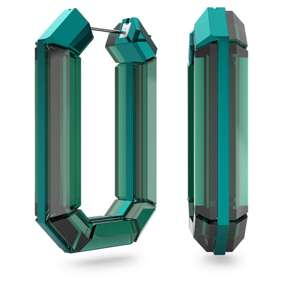 Lucent Kreolen, Statement, Achteckform, Grün - Swarovski, 5633953