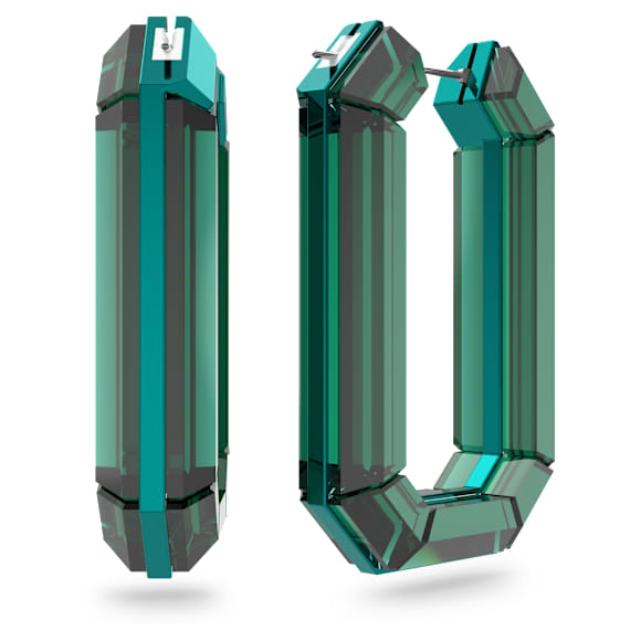 Lucent Kreolen, Statement, Achteckform, Grün - Swarovski, 5633953