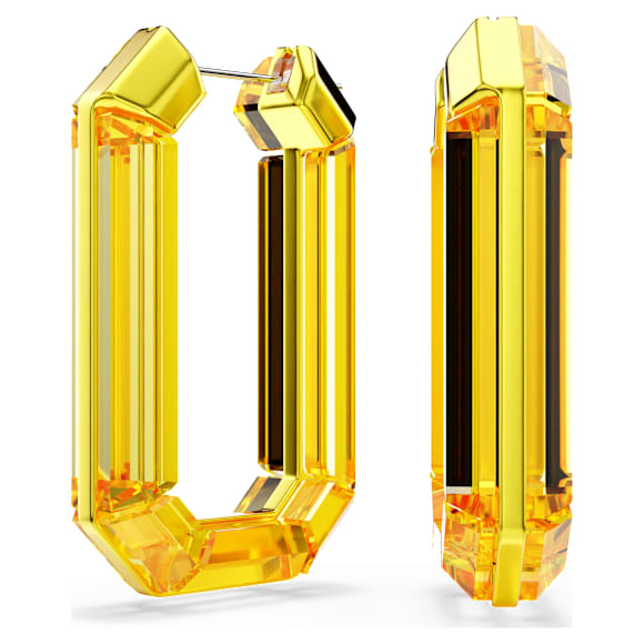 Lucent Kreolen, Statement, Achteckform, Gelb - Swarovski, 5633954