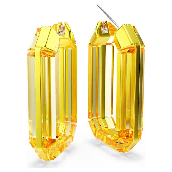 Cercei rotunzi Lucent, Statement, Formă octogonală, Galbeni - Swarovski, 5633954