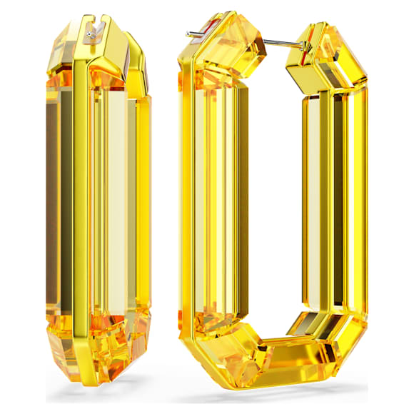 Cercei rotunzi Lucent, Statement, Formă octogonală, Galbeni - Swarovski, 5633954