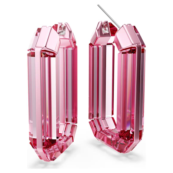 Orecchini a cerchio Lucent, Statement, Forma ottagonale, Rosa - Swarovski, 5633955