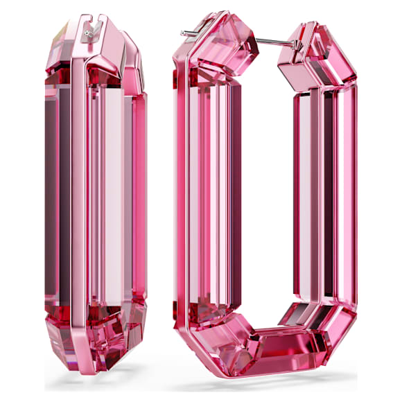 Orecchini a cerchio Lucent, Statement, Forma ottagonale, Rosa - Swarovski, 5633955