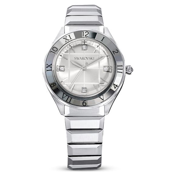 Watch, 37mm, Swiss Made, Metal bracelet, Silver Tone, Stainless steel - Swarovski, 5634648