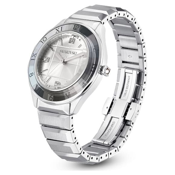 Watch, 37mm, Swiss Made, Metal bracelet, Silver Tone, Stainless steel - Swarovski, 5634648