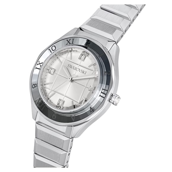 Watch, 37mm, Swiss Made, Metal bracelet, Silver Tone, Stainless steel - Swarovski, 5634648