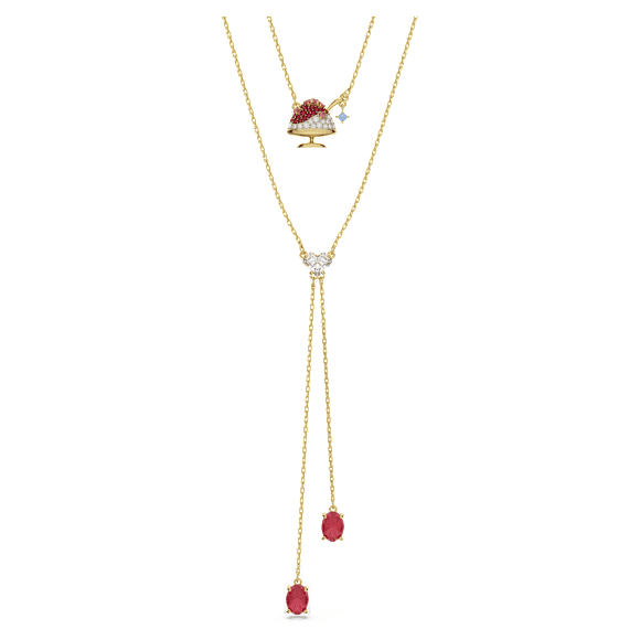 Cariti 项链, 套装 (2), 红豆冰, 红色, 镀金色调 - Swarovski, 5634700