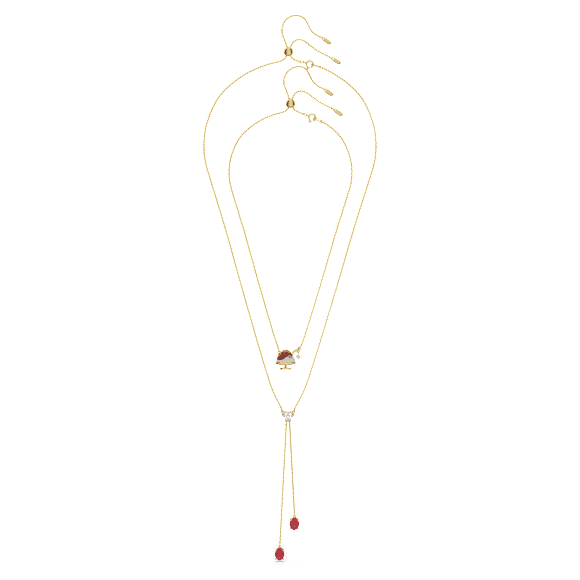 Cariti 项链, 套装 (2), 红豆冰, 红色, 镀金色调 - Swarovski, 5634700