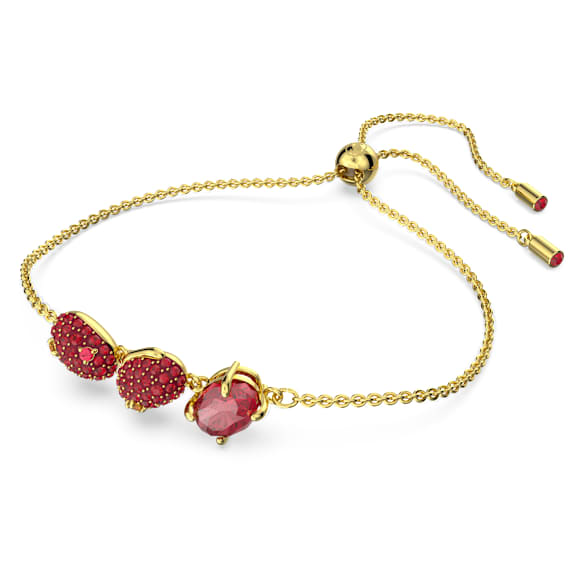 Cariti bracelet, Red bean, Red, Gold-tone plated - Swarovski, 5634713