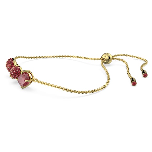 Cariti bracelet, Red bean, Red, Gold-tone plated - Swarovski, 5634713