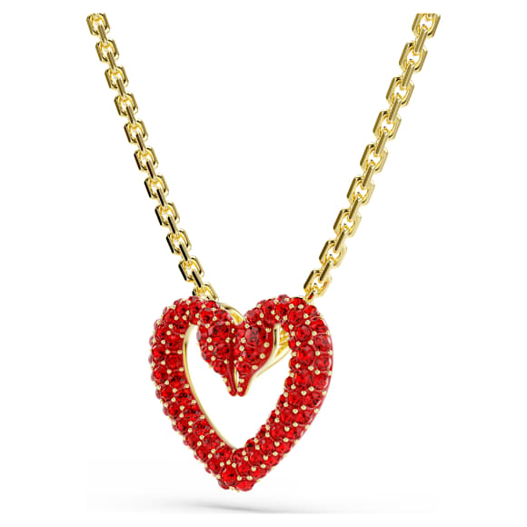 Sublima 链坠, 密镶, 心形, 小号, 红色, 镀金色调 - Swarovski, 5634723