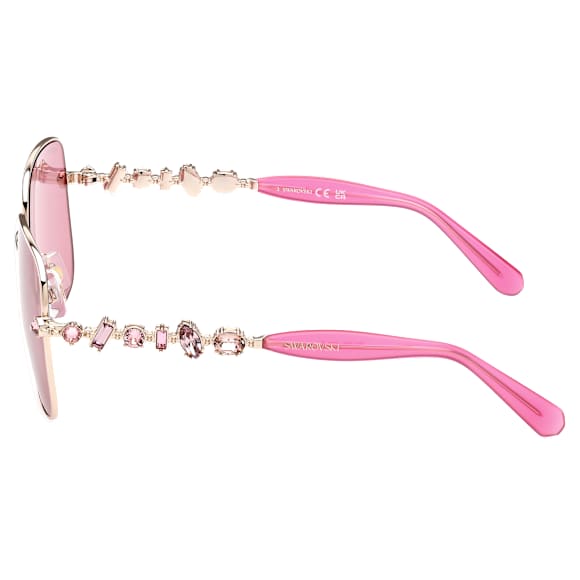 Lunettes de soleil, Forme carrée, SK0358 32S, Roses - Swarovski, 5634750