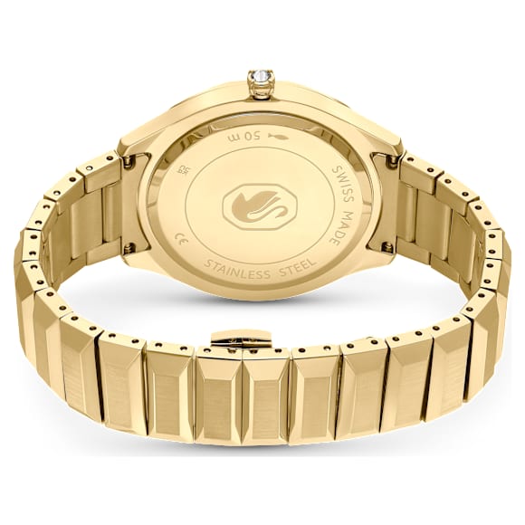 Watch, 37mm, Swiss Made, Metal bracelet, Gold tone, Gold-tone finish - Swarovski, 5635450