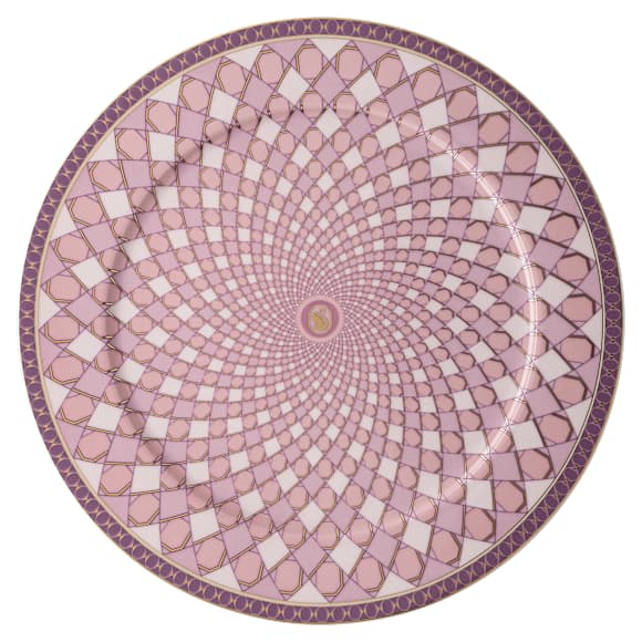 Signum service plate, Porcelain, Large, Pink - Swarovski, 5635510