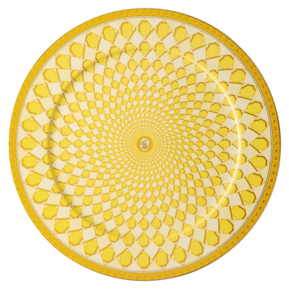 Signum service plate, Porcelain, Large, Yellow - Swarovski, 5635522