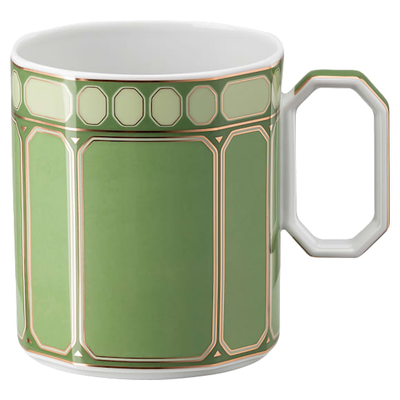 Signum mug with lid, Porcelain, Green - Swarovski, 5635532